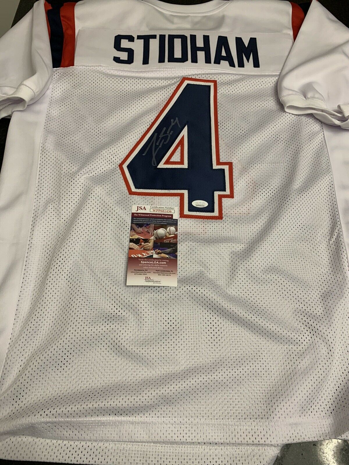 Jarrett Stidham Autographed Signed White Custom Jersey JSA COA