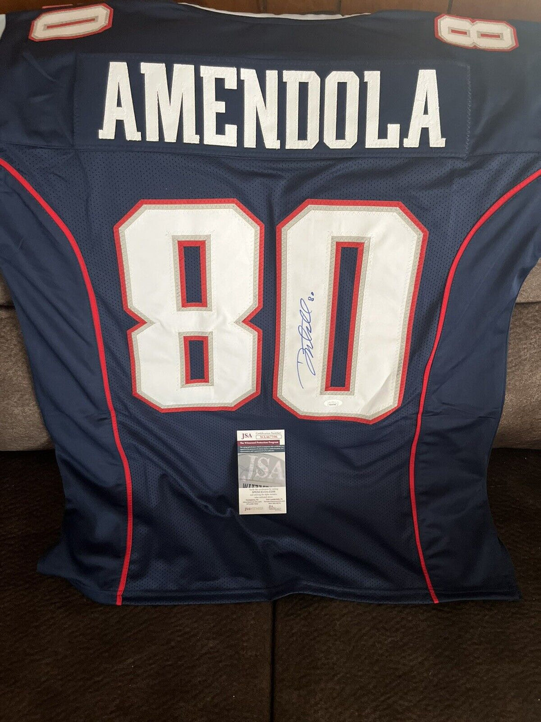 Danny Amendola Autographed Signed Blue Custom Jersey JSA Witness COA