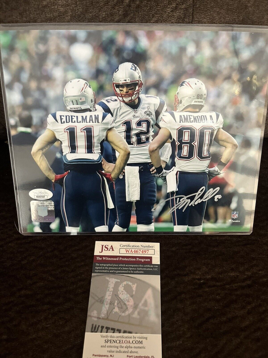 DANNY AMENDOLA Signed 8x10 Photo New England Patriots Super Bowl JSA
