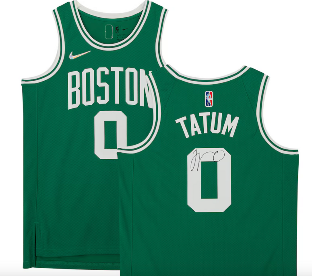 Jayson Tatum Boston Celtics Autographed Fanatics Authentic Kelly Green Nike 2021-22 Diamond Swingman Jersey