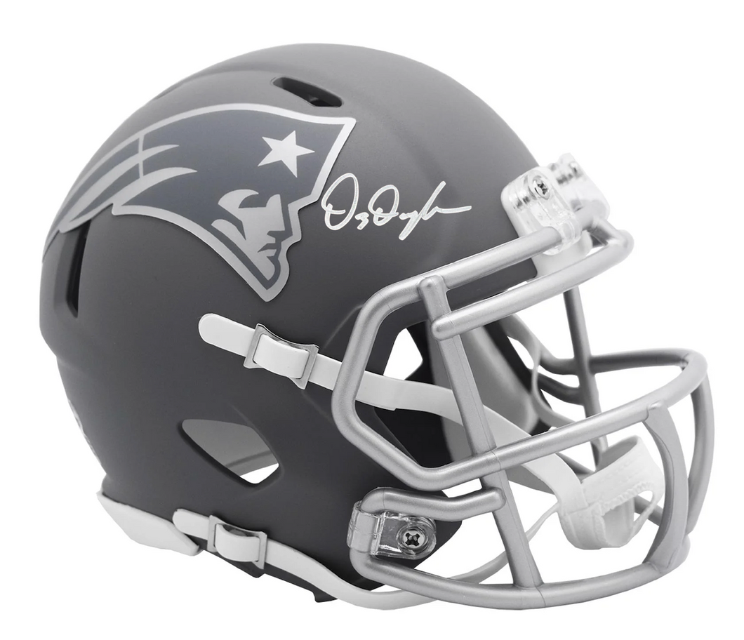 douglas football helmets Demario Douglas Signed New England Patriots Slate Mini Helmet JSA