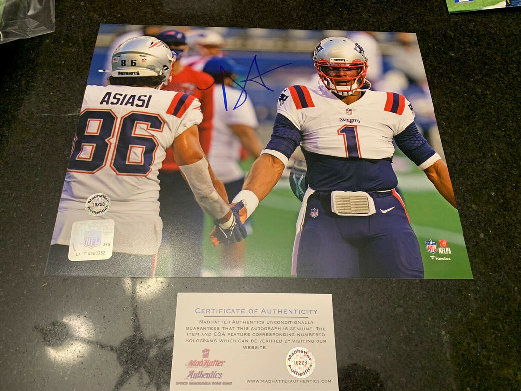 Devin Asiasi Autographed Signed New England Patriots 8x10 Photo Cam Newton