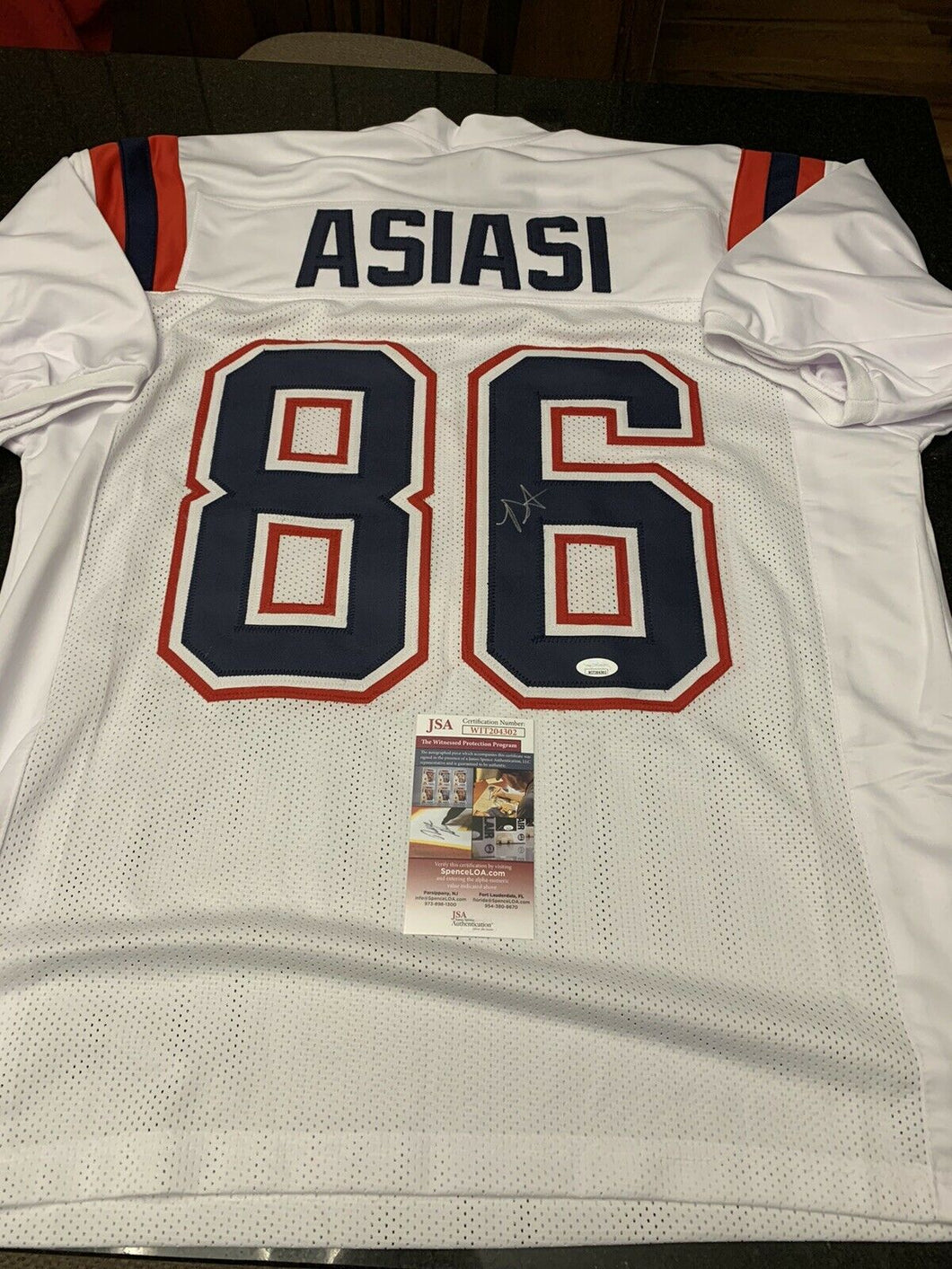 Devin Asiasi Autographed Signed White Custom Jersey JSA COA
