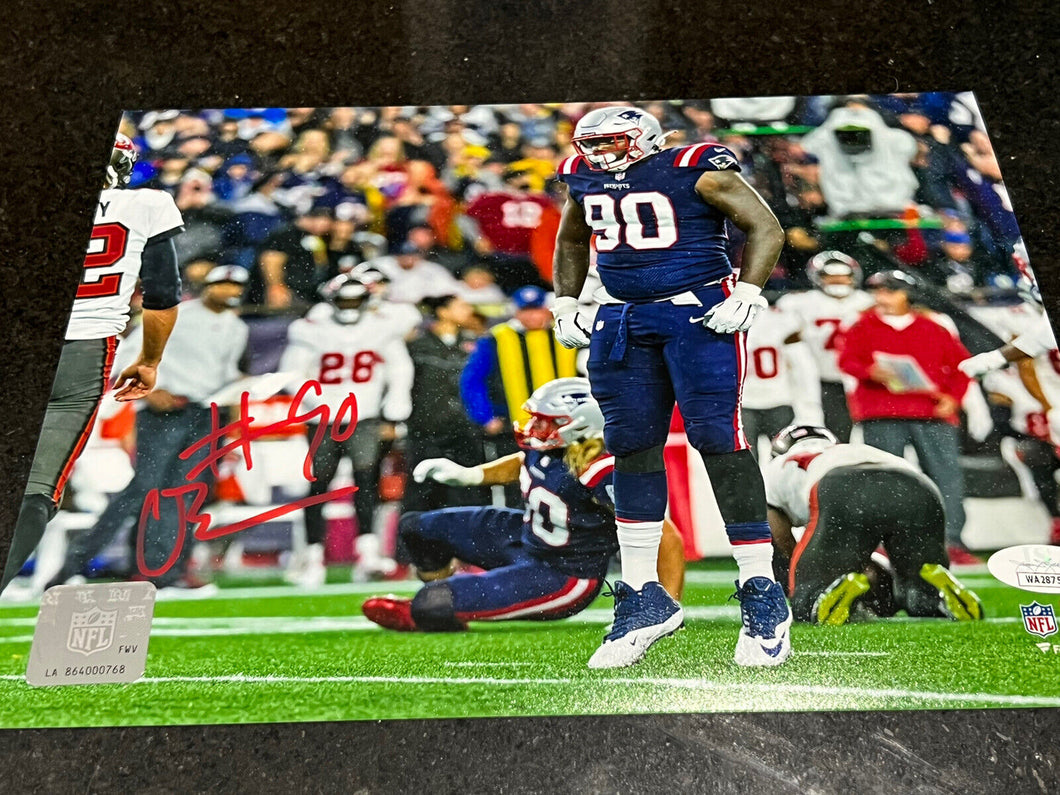 Christian Barmore Autographed Signed New England Patriots 8x10 Photo Red JSA