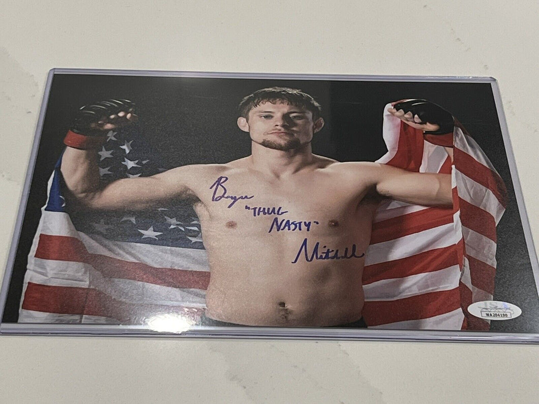 BRYCE MITCHELL SIGNED 8x10 PHOTO THUG NASTY AUTOGRAPHED UFC JSA WITNESS COA BLUE
