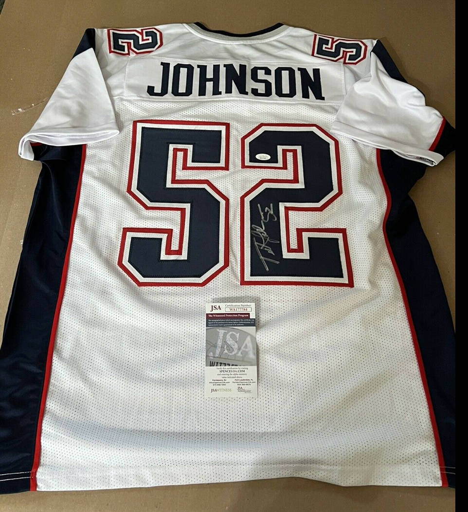 Ted Johnson Autographed Signed White Custom Jersey JSA COA Witness