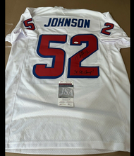 Load image into Gallery viewer, Ted Johnson Autographed Signed White Custom Jersey JSA Witness COA
