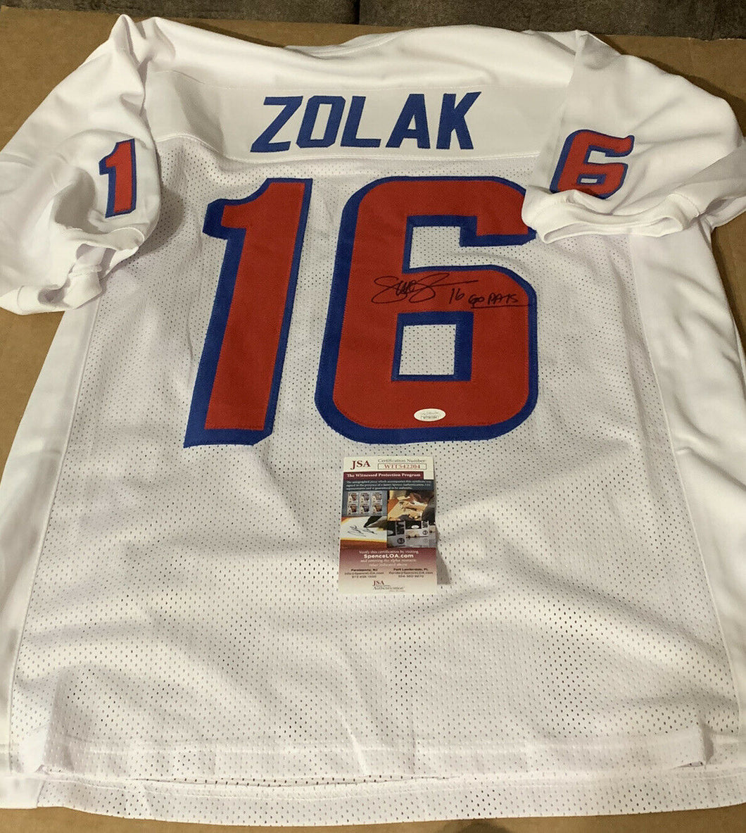 Scott Zolak Autographed Signed White Custom Jersey JSA COA
